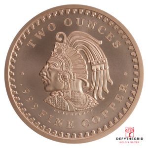 2 OZ COPPER ROUND AZTEC CALENDAR Obverse product photo
