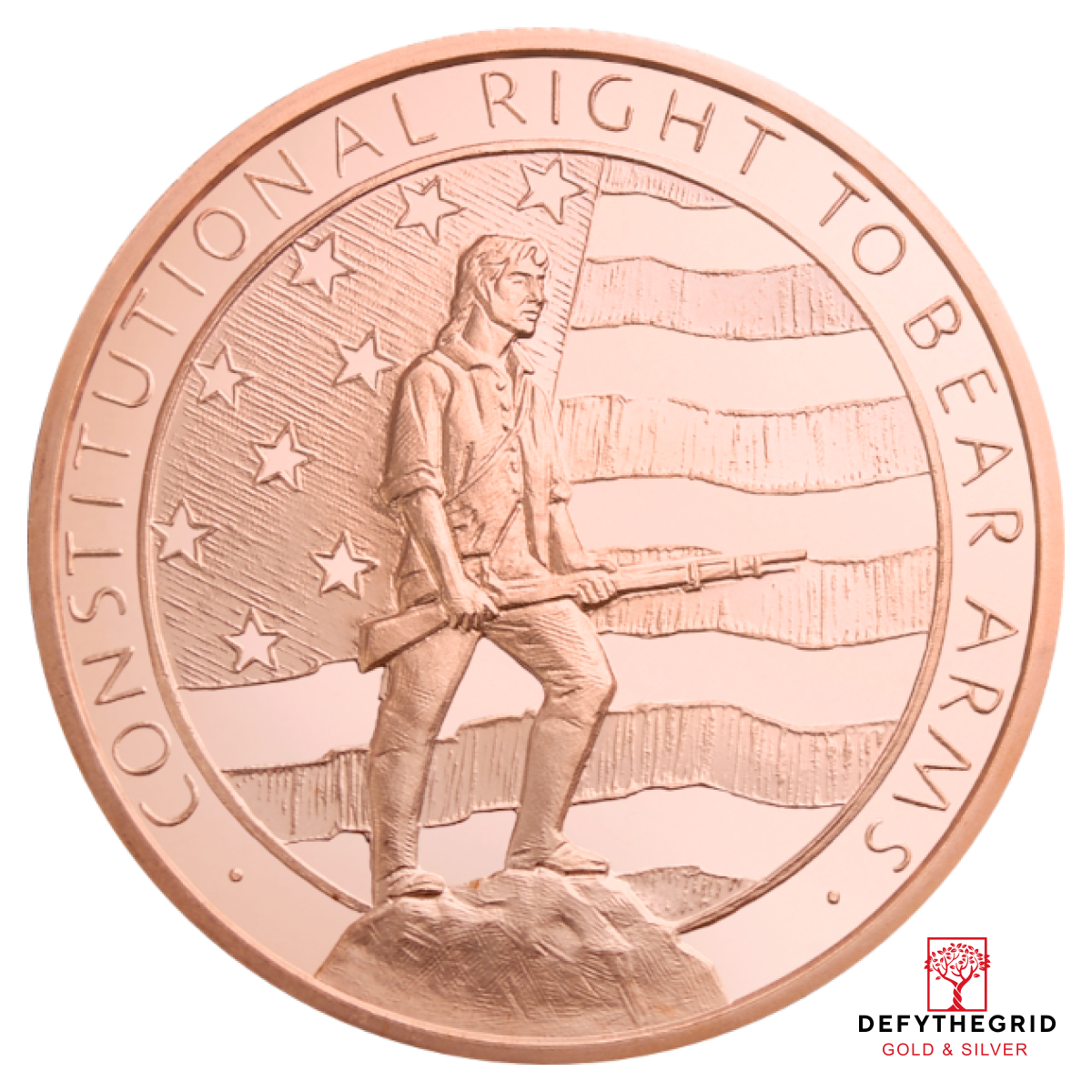 2 OZ COPPER ROUND SECOND AMENDMENT Obverse product photo