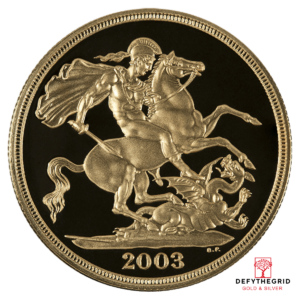 2 POUND ENGLISH GOLD SOVEREIGN Reverse product photo