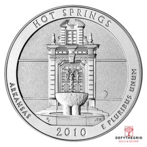 2010 5 OZ SILVER ATB HOT SPRINGS Obverse product photo