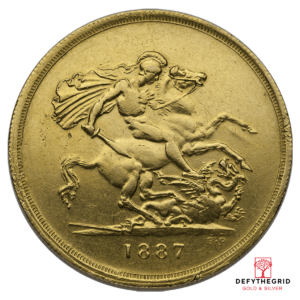 5 POUND ENGLISH GOLD SOVEREIGN Reverse product photo