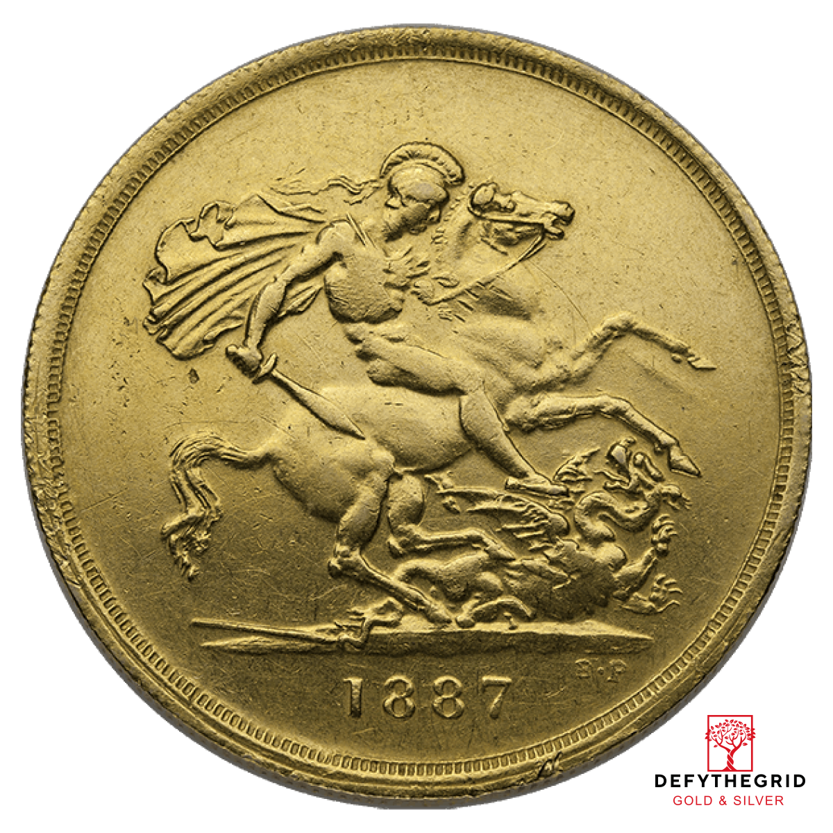 5 POUND ENGLISH GOLD SOVEREIGN Reverse product photo