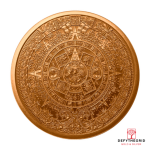 1 OZ COPPER ROUND AZTEC CALENDAR Obverse product photo