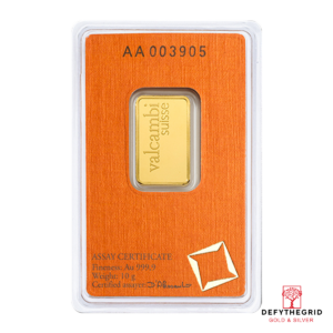 10 GRAM GOLD BAR VALCAMBI Reverse product photo