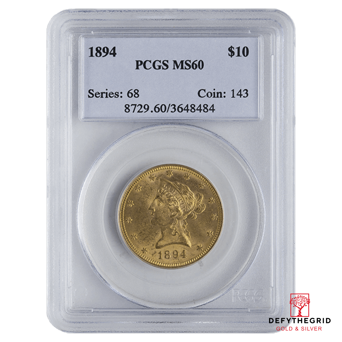 $10 U.S. GOLD LIBERTY PCGS60 Obverse product photo
