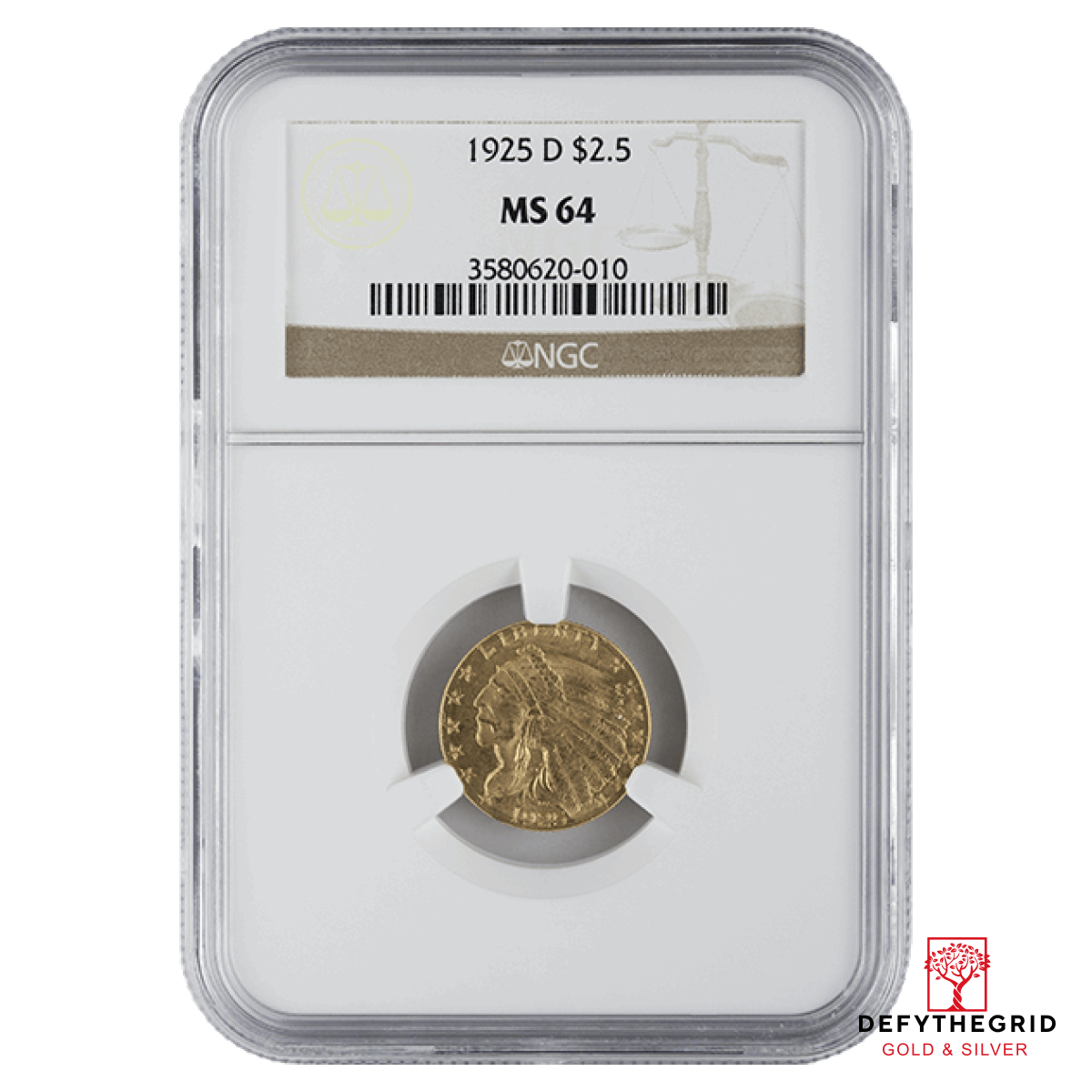 $2.5 U.S. GOLD INDIAN NGC64 Obverse product photo