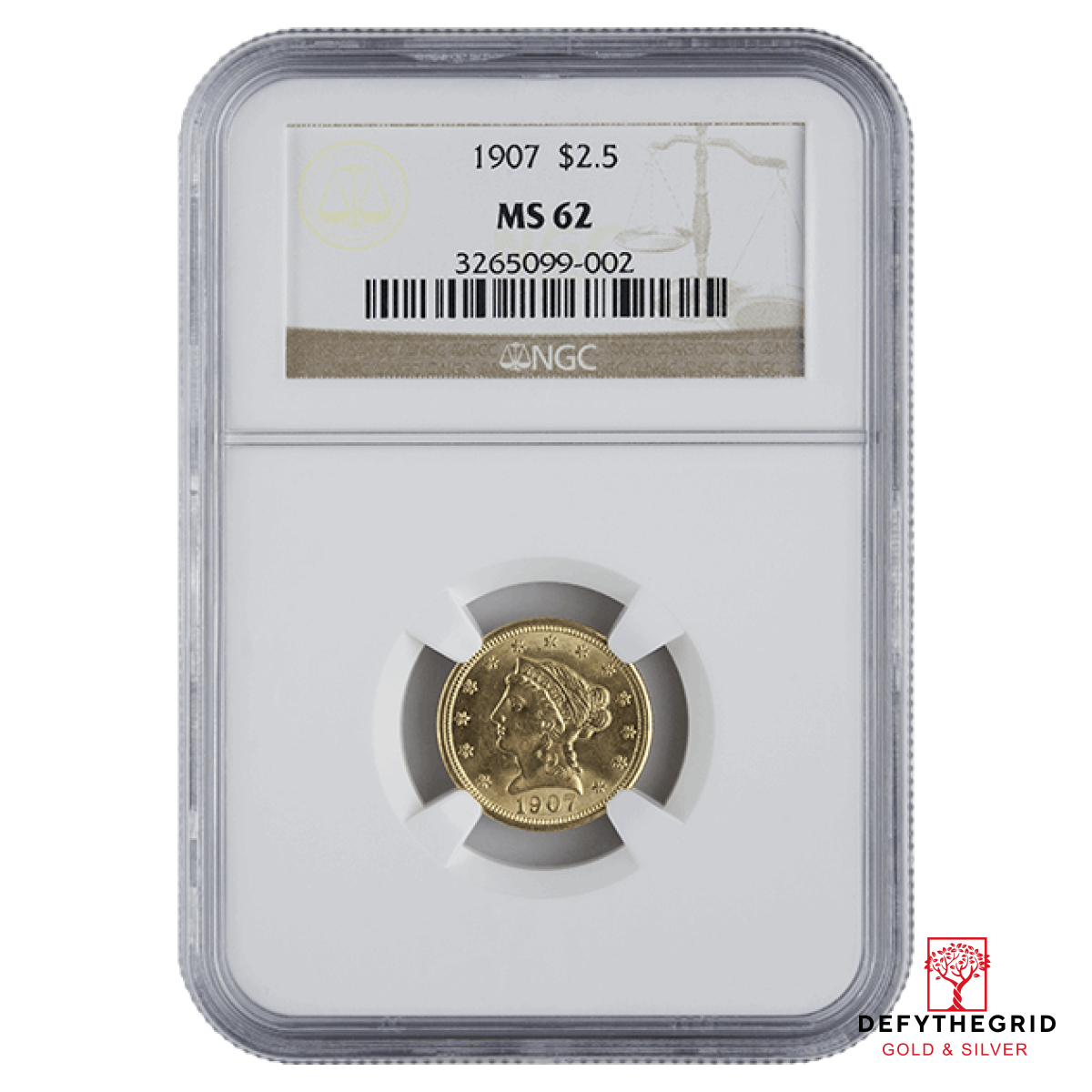 $2.5 U.S. GOLD LIBERTY NGC62 Obverse product photo