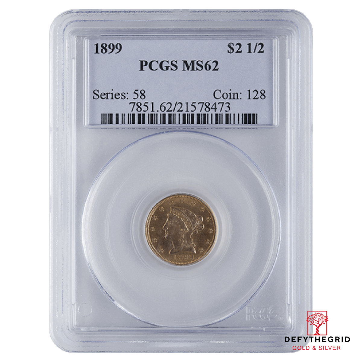 $2.5 U.S. GOLD LIBERTY PCGS62 Obverse product photo