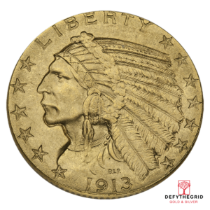 $5 U.S. GOLD INDIAN BU Obverse product photo