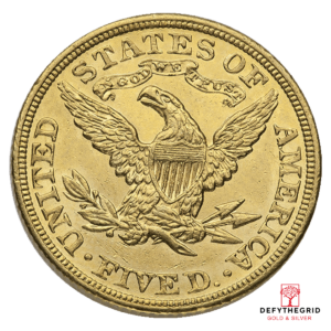$5 U.S. GOLD LIBERTY BU Reverse product photo