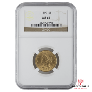 $5 U.S. GOLD LIBERTY NGC MS65 Obverse product photo