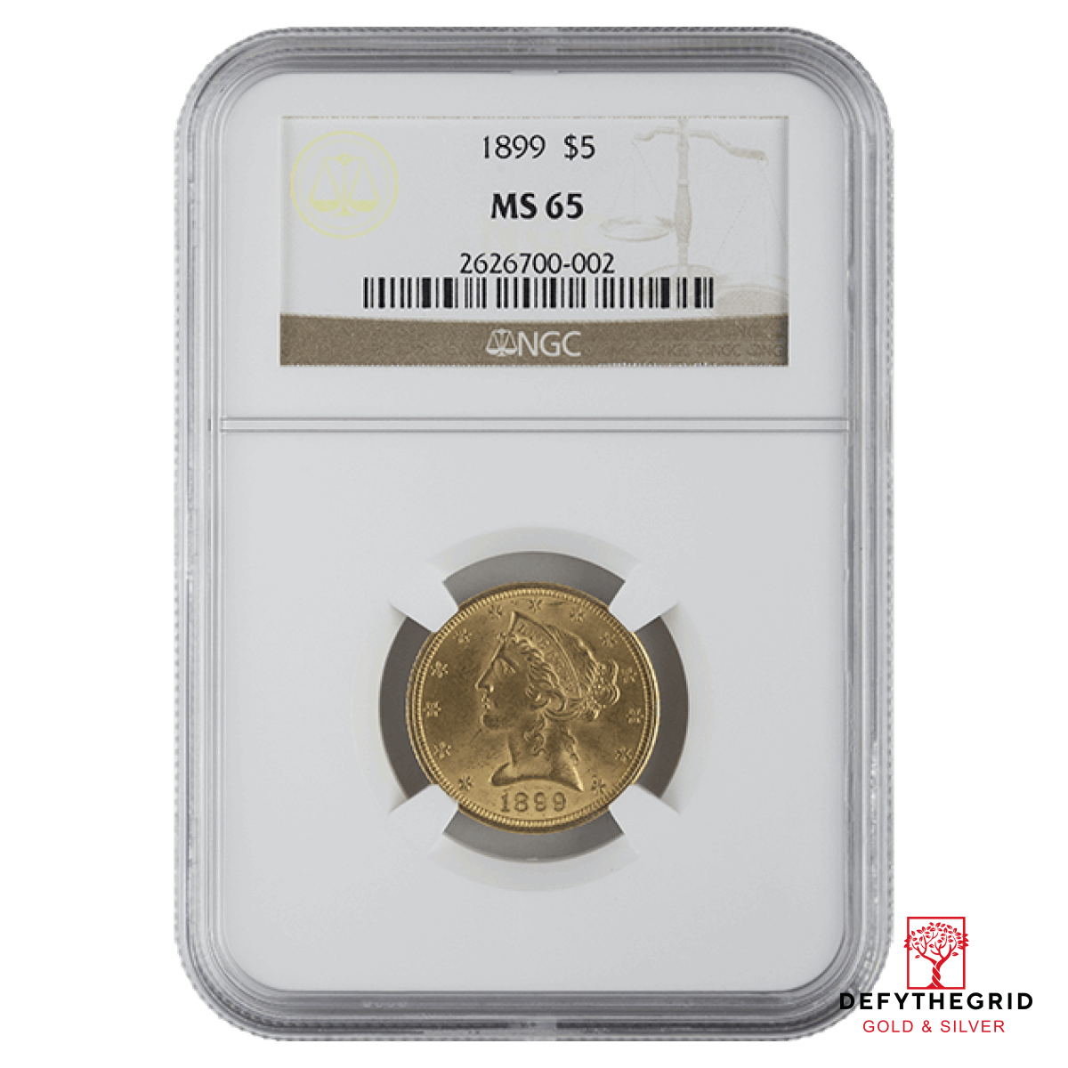$5 U.S. GOLD LIBERTY NGC MS65 Obverse product photo