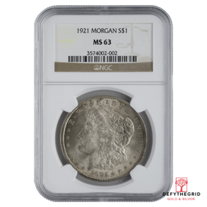 1921 AMERICAN SILVER MORGAN DOLLAR NGC63 Obverse product photo