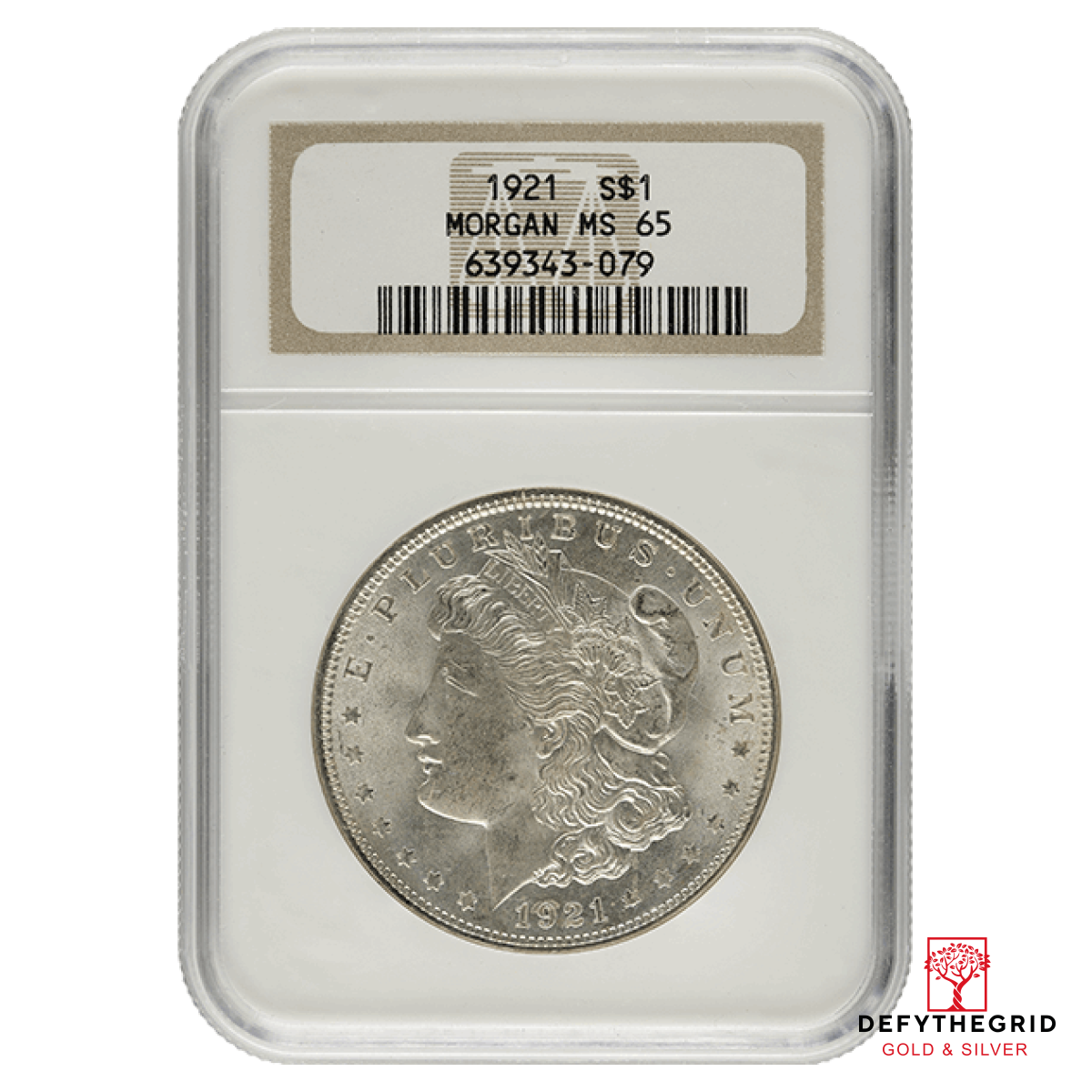 1921 AMERICAN SILVER MORGAN DOLLAR NGC65 Obverse product photo