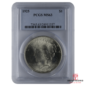 1921-1935 AMERICAN SILVER PEACE DOLLAR PCGS63 Obverse product photo