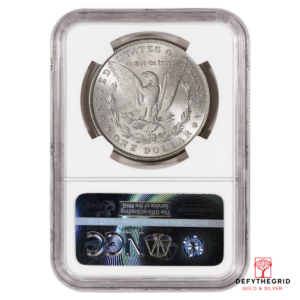 1886 MORGAN SILVER DOLLAR NGC BU G.T. MORGAN LABEL Reverse product photo