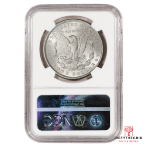 1896 MORGAN SILVER DOLLAR NGC BU G.T. MORGAN LABEL Reverse product photo