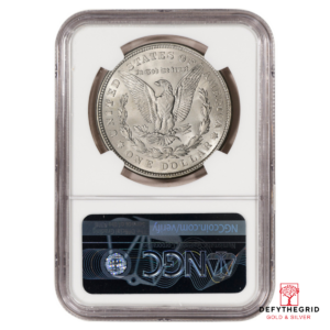 1921-D MORGAN SILVER DOLLAR NGC BU G.T. MORGAN LABEL Reverse product photo