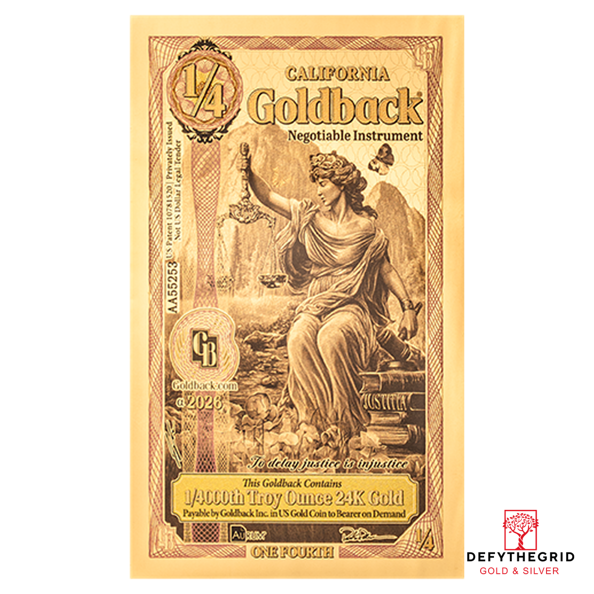 2026 California 1/4 Alpha Goldback