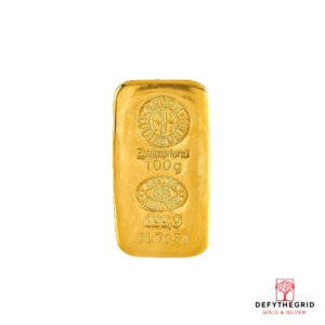 100 GRAM GOLD CAST BAR ARGOR-HERAEUS Reverse product photo