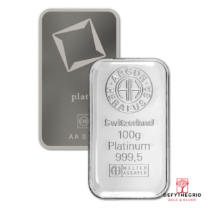 100 GRAM PLATINUM BAR Obverse product photo