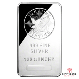 100 OZ SILVER BAR SUNSHINE Obverse product photo