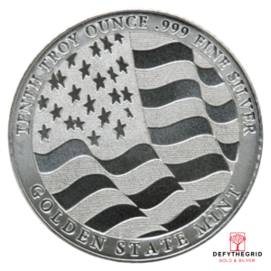 1/10 oz Silver Round Eagle Golden State Mint Reverse product photo