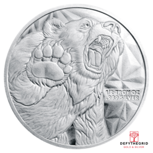 1/2 OZ SILVER ROUND BULL AND BEAR GOLDEN STATE MINT Reverse product photo
