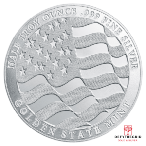 1/2 OZ SILVER ROUND EAGLE GOLDEN STATE MINT Reverse product photo
