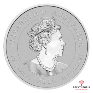 2019 1/3 OZ AUSTRALIAN PLATINUM HUMPBACK WHALE Reverse product photo