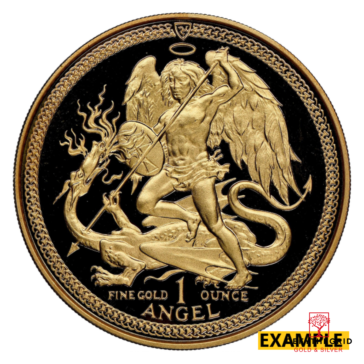 1 OZ GOLD ANGEL ISLE OF MAN RANDOM DATE Obverse product photo