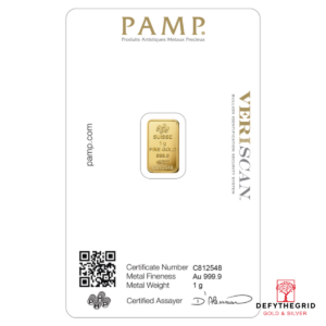 1 GRAM GOLD BAR PAMP Reverse product photo