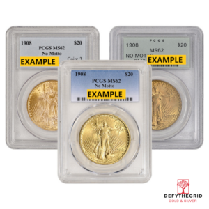 $20 U.S. GOLD SAINT PCGS62 NO MOTTO Reverse product photo