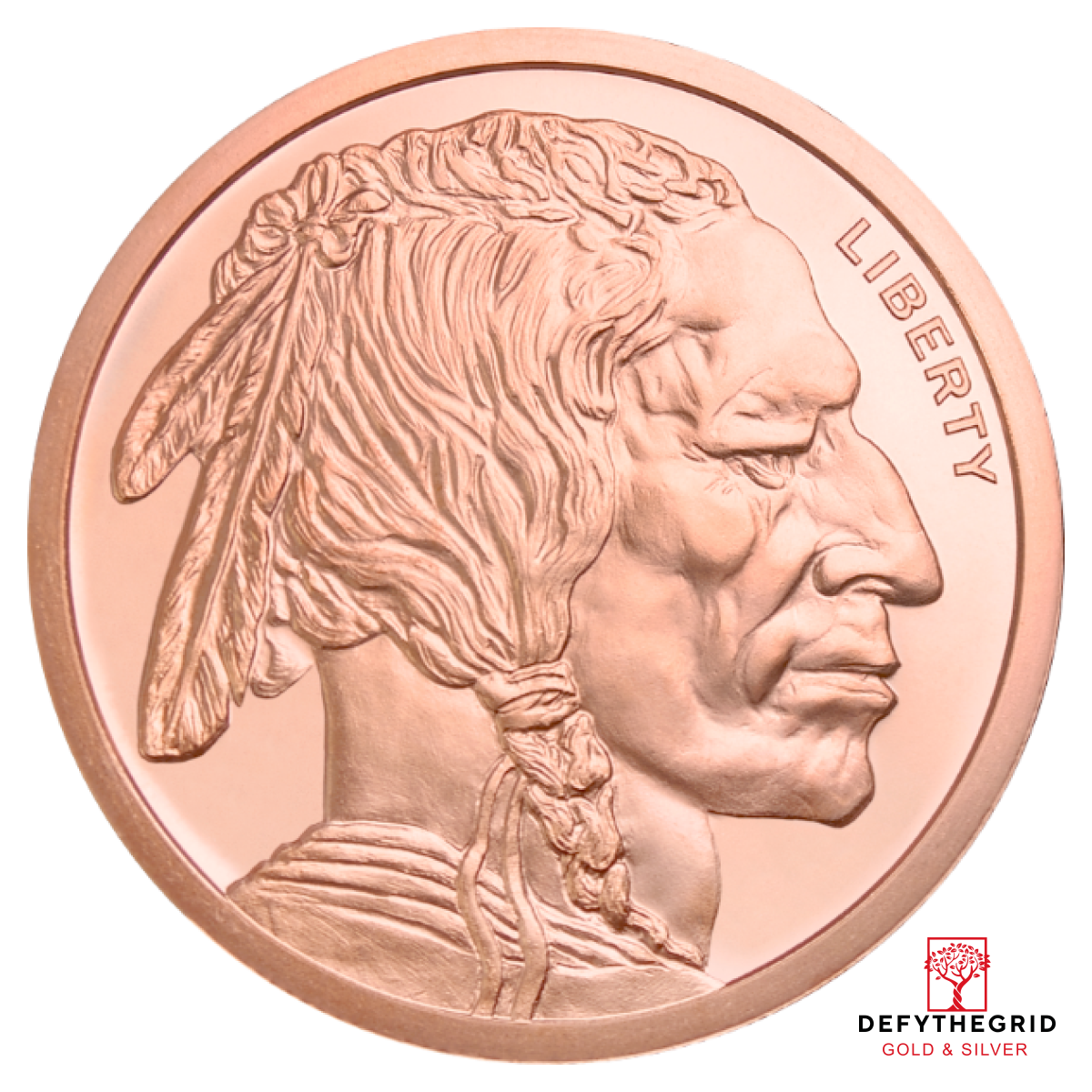 2 OZ COPPER ROUND BUFFALO Obverse product photo