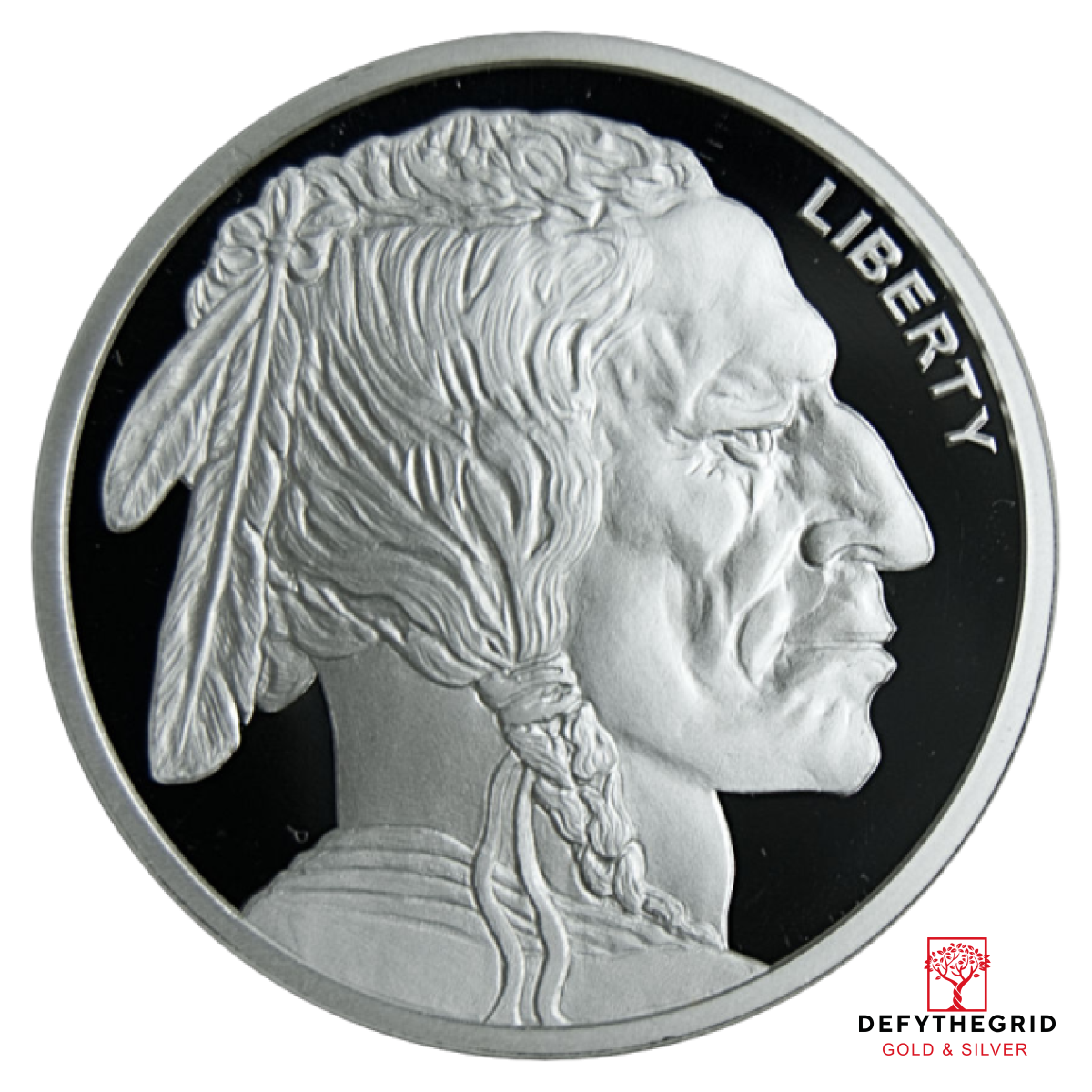 2 OZ SILVER ROUND BUFFALO DESIGN GOLDEN STATE MIN Obverse product photo