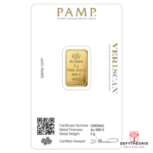 5 GRAM GOLD BAR PAMP Reverse product photo