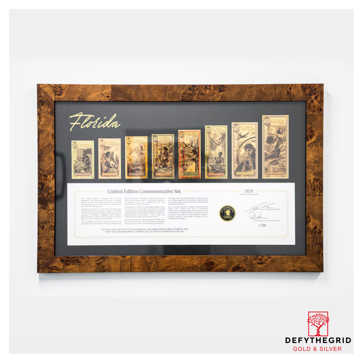 2025 Florida Commemorative Goldback Frame