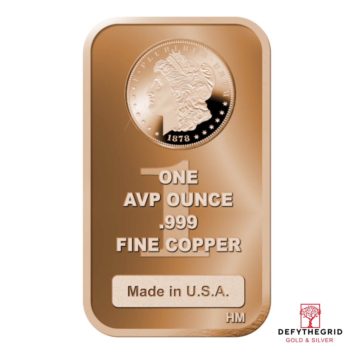 1 OZ COPPER BAR MORGAN Obverse product photo