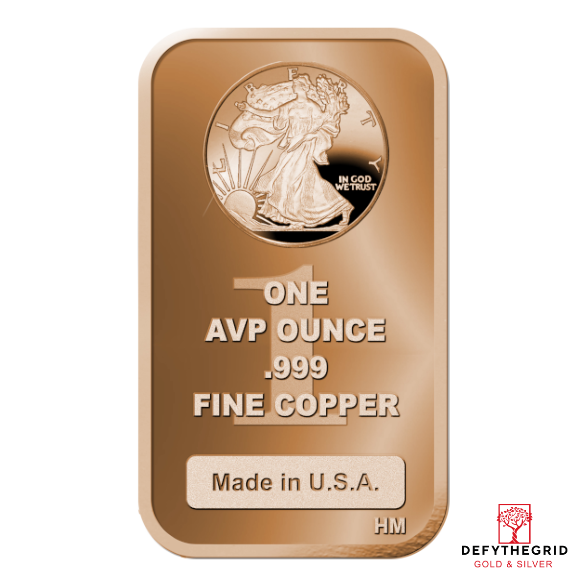 1 OZ COPPER BAR WALKING LIBERTY Obverse product photo