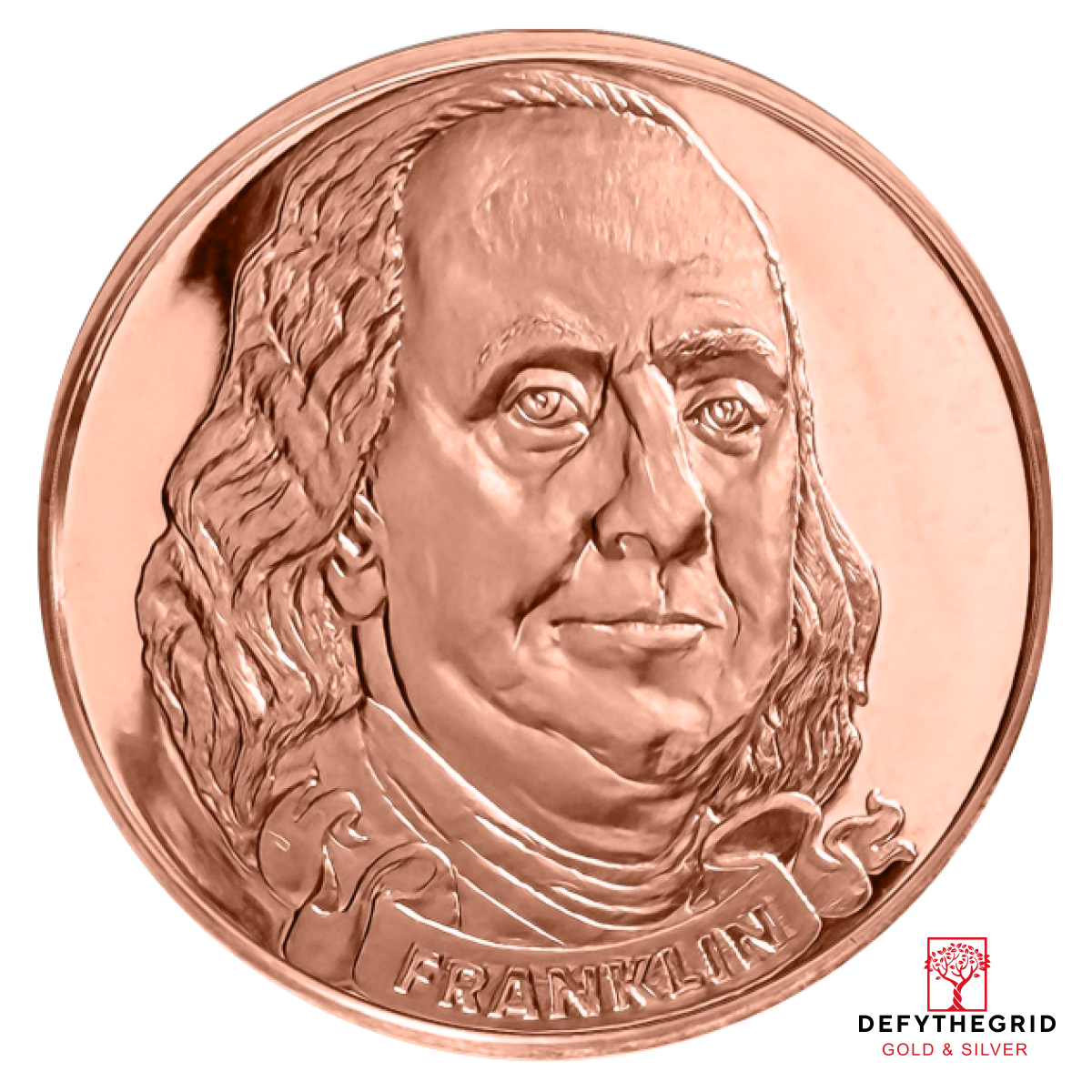 1 OZ COPPER ROUND BEN FRANKLIN Obverse product photo