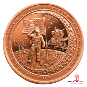1 OZ COPPER ROUND GIANT LEAP Obverse product photo