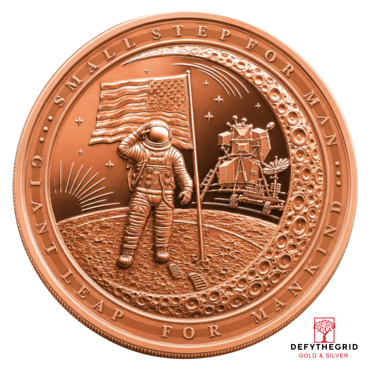 1 OZ COPPER ROUND GIANT LEAP Obverse product photo