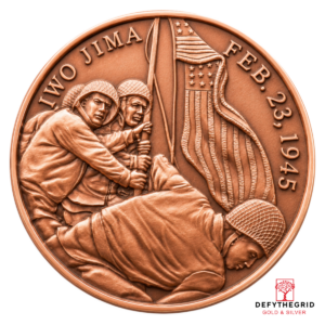 1 OZ COPPER ROUND IWO JIMA Obverse product photo