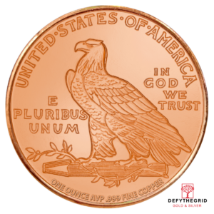 1 OZ COPPER ROUND INCUSE INDIAN Reverse product photo