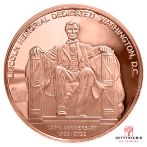 1 OZ COPPER ROUND LINCOLN MEMORIAL Obverse product photo