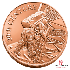 1 OZ COPPER ROUND MAN ON THE MOON Obverse product photo