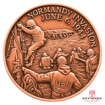 1 OZ COPPER ROUND NORMANDY Obverse product photo
