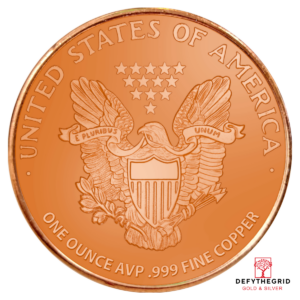 1 OZ COPPER ROUND NORMANDY Reverse product photo