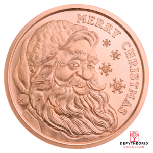1 OZ COPPER ROUND SANTA GOLDEN STATE MINT Obverse product photo