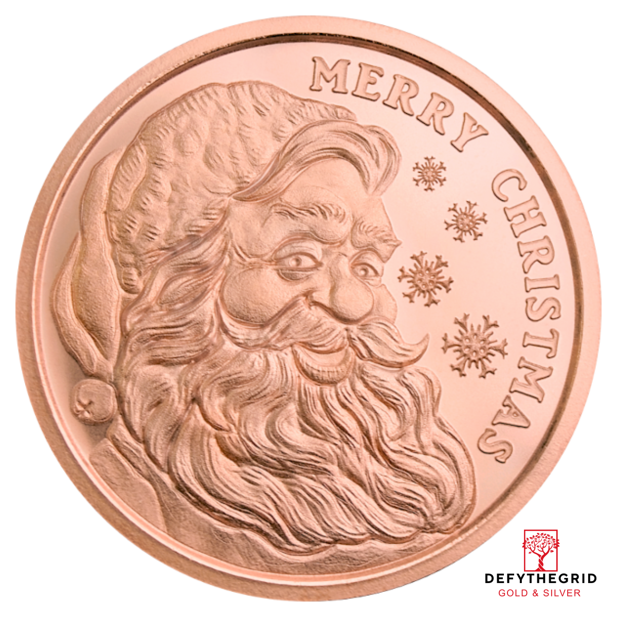 1 OZ COPPER ROUND SANTA GOLDEN STATE MINT Obverse product photo